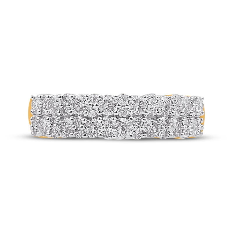 Main Image 3 of Diamond Two-Row Fashion Ring 1 ct tw 14K Yellow Gold