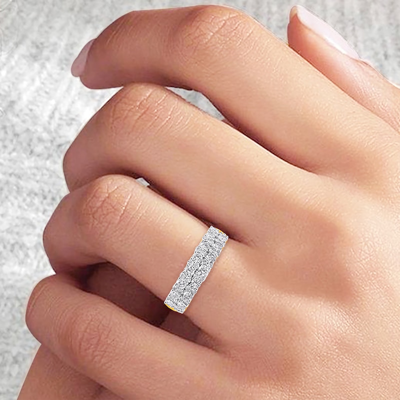 Main Image 4 of Diamond Two-Row Fashion Ring 1 ct tw 14K Yellow Gold