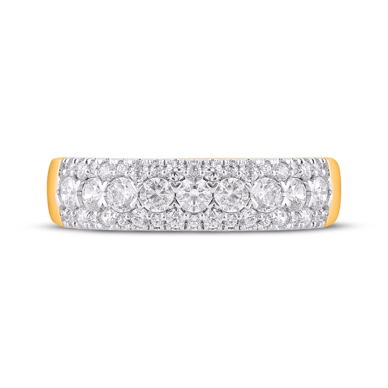 Main Image 3 of Diamond Three-Row Fashion Ring 1 ct tw 14K Yellow Gold