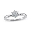 Thumbnail Image 1 of Diamond Flower Promise Ring 1/10 ct tw 10K White Gold