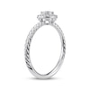 Thumbnail Image 2 of Multi-Diamond Cushion Halo Twist Promise Ring 1/6 ct tw 10K White Gold
