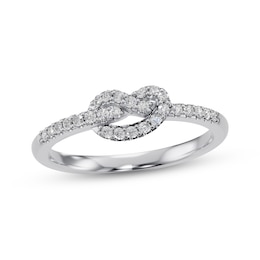 Diamond Knot Ring 1/5 ct tw 10K White Gold