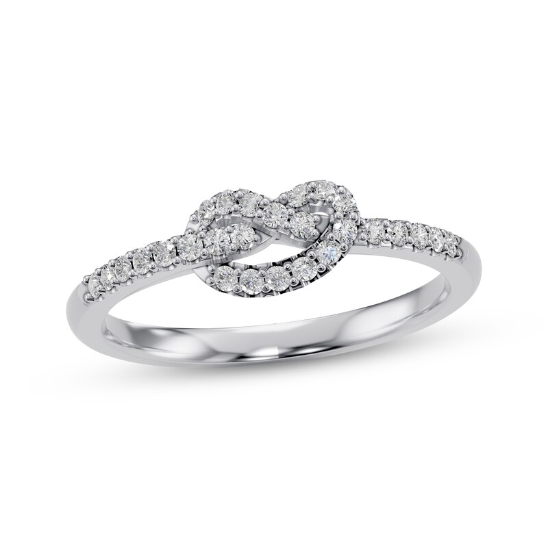 Main Image 1 of Diamond Knot Ring 1/5 ct tw 10K White Gold