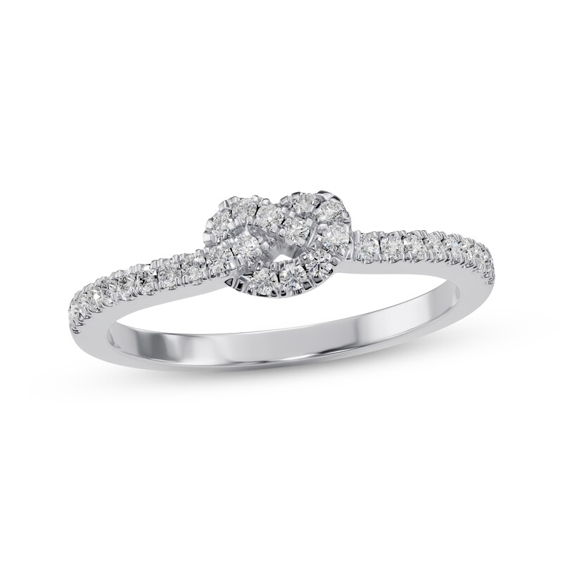 Main Image 1 of Diamond Knot Ring 1/5 ct tw 10K White Gold