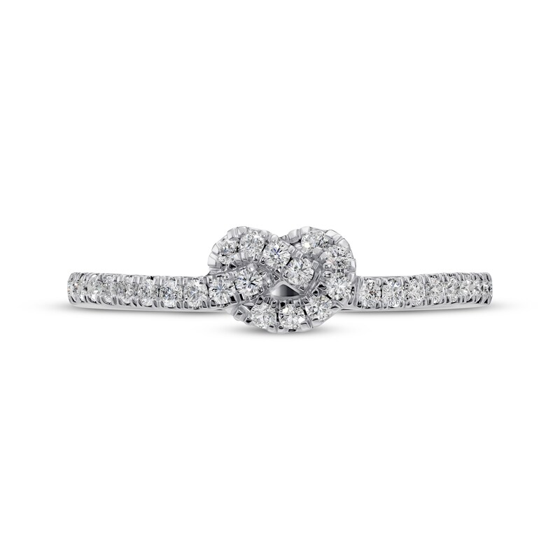 Main Image 3 of Diamond Knot Ring 1/5 ct tw 10K White Gold