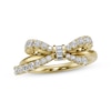 Thumbnail Image 1 of Baguette & Round-Cut Diamond Bow Ring 1/2 ct tw 10K Yellow Gold
