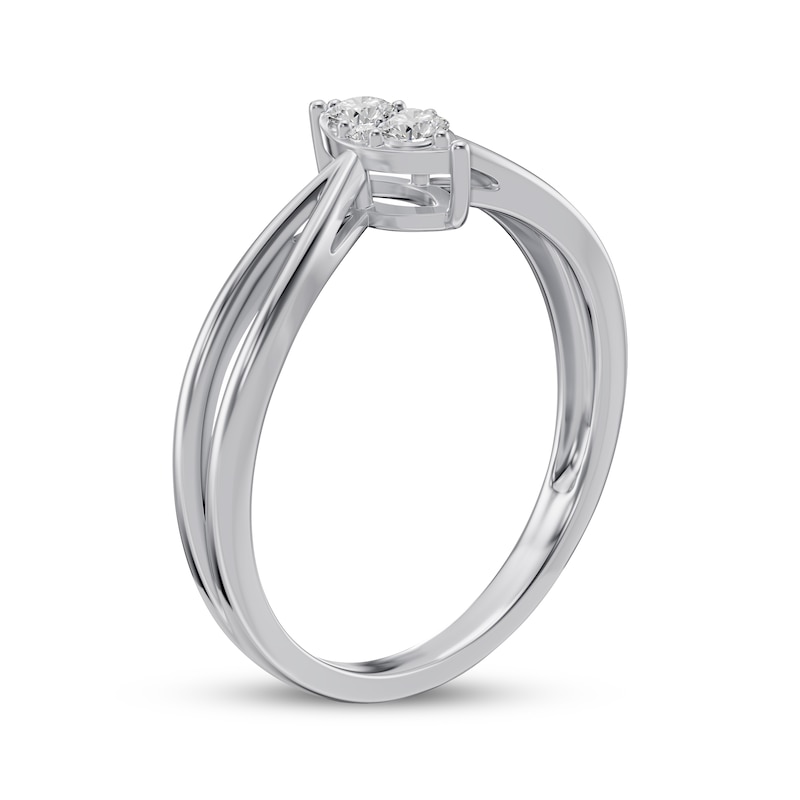 Main Image 2 of Multi-Diamond Marquise-Shaped Ring 1/6 ct tw 10K White Gold