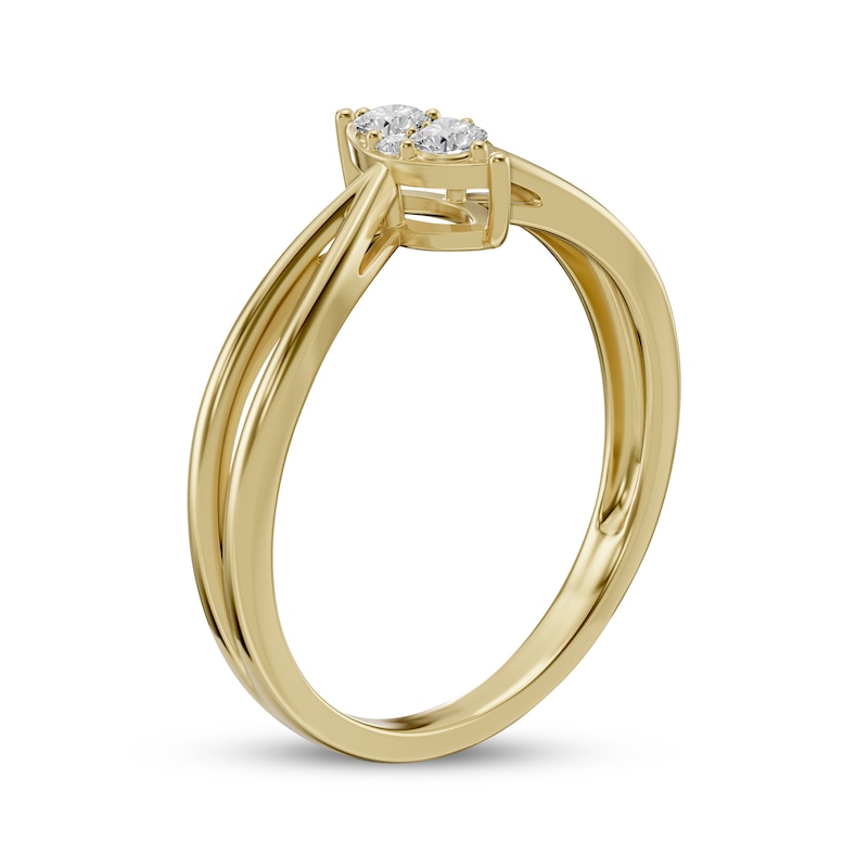 Main Image 2 of Multi-Diamond Marquise-Shaped Ring 1/6 ct tw 10K Yellow Gold