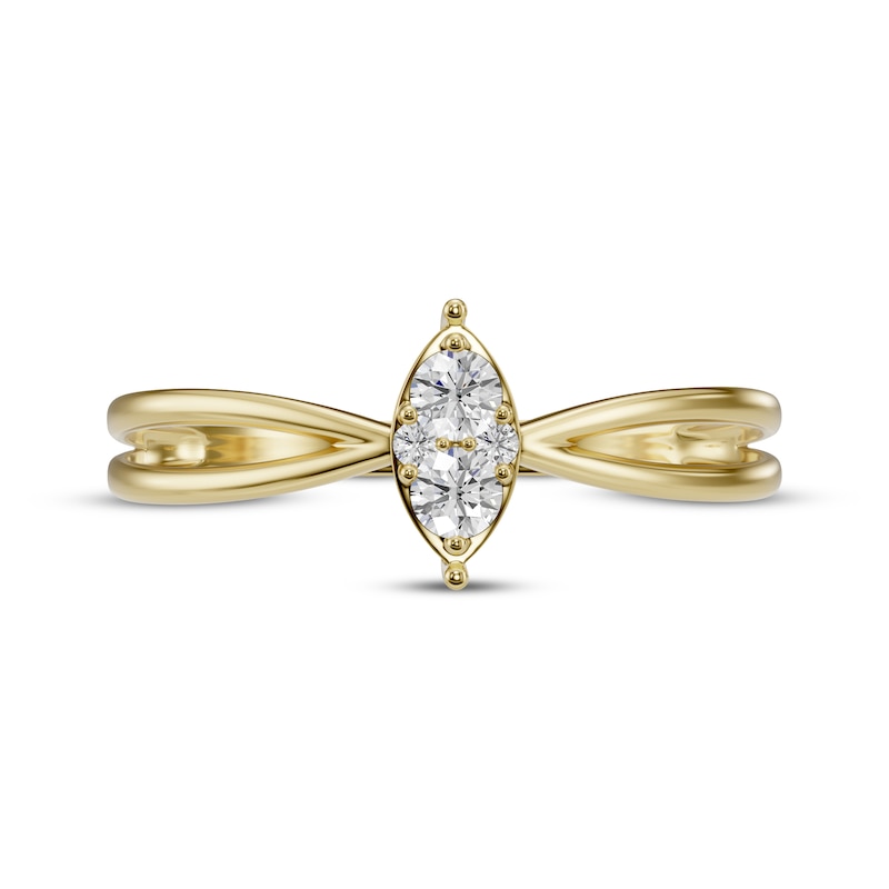 Main Image 3 of Multi-Diamond Marquise-Shaped Ring 1/6 ct tw 10K Yellow Gold