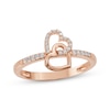 Thumbnail Image 1 of Diamond Double Heart Ring 1/20 ct tw 10K Two-Tone Gold