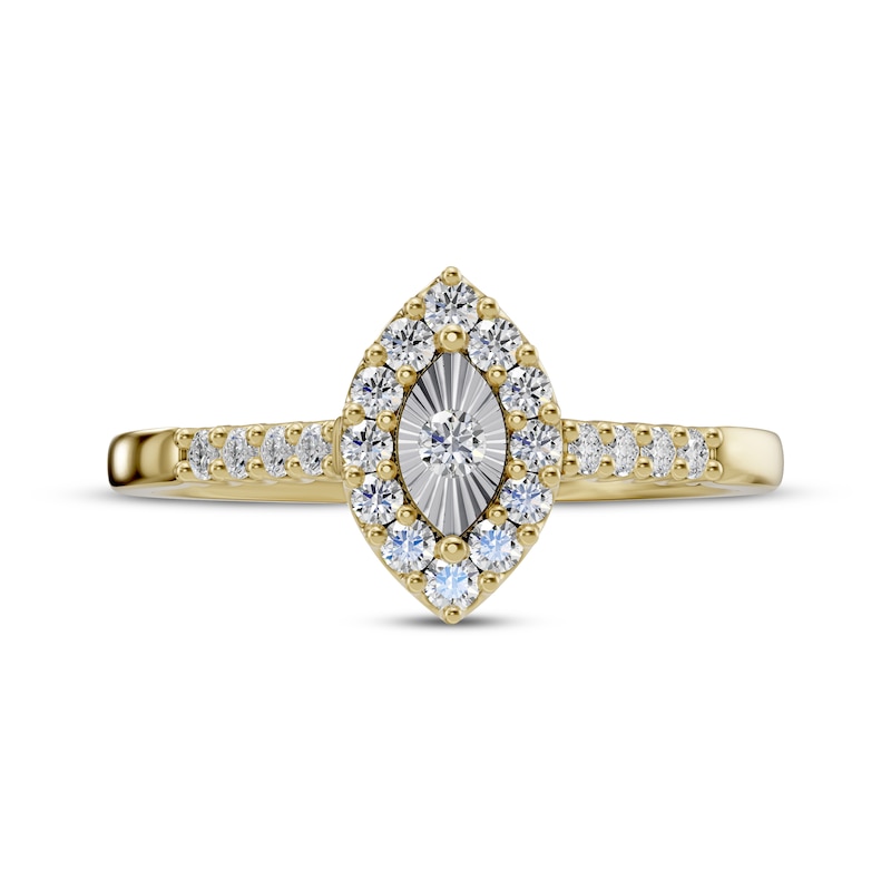 Main Image 3 of Multi-Diamond Marquise Frame Ring 1/5 ct tw 10K Yellow Gold