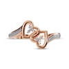 Thumbnail Image 3 of Diamond Linked Hearts Ring 1/20 ct tw 10K Rose Gold
