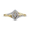Thumbnail Image 3 of Multi-Diamond Marquise-Shaped Frame Ring 1/8 ct tw 10K Yellow Gold