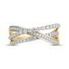 Thumbnail Image 3 of Diamond Three-Row Crossover Ring 1/2 ct tw 10K Yellow Gold