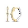 Thumbnail Image 1 of Diamond Reversible Hoop Earrings 1/5 ct tw 10K Two-Tone Gold