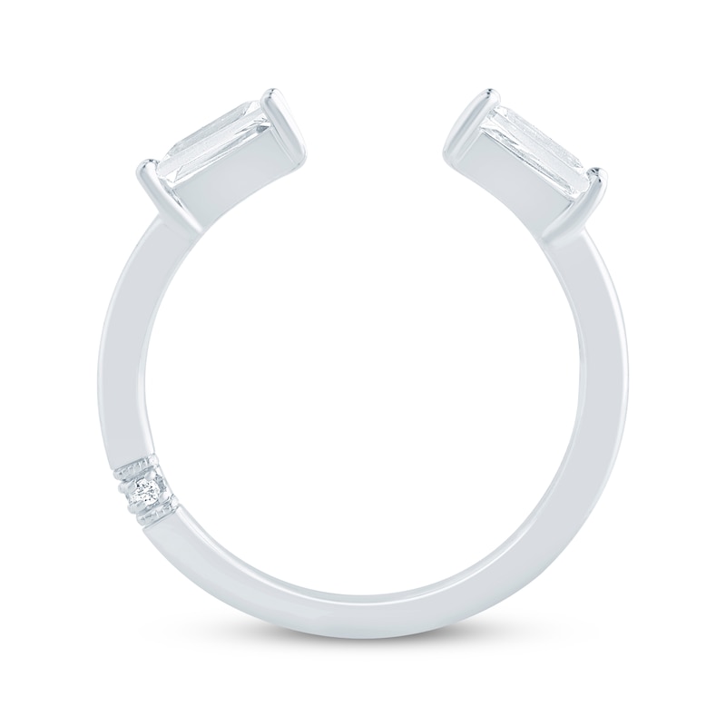 Main Image 3 of Monique Lhuillier Bliss Baguette-Cut Lab-Grown Diamond Open Shank Wedding Band 1/2 ct tw 18K White Gold