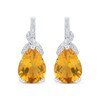 Thumbnail Image 2 of Citrine & White Lab-Created Sapphire Drop Earrings Sterling Silver