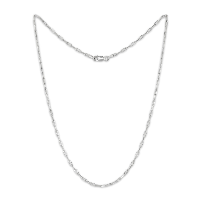 Main Image 2 of 2.3mm Paperclip Chain Necklace Solid Sterling Silver 18"