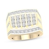 Thumbnail Image 1 of Men's Lab-Grown Diamond Five-Row Ring 2-1/2 ct tw 10K Yellow Gold