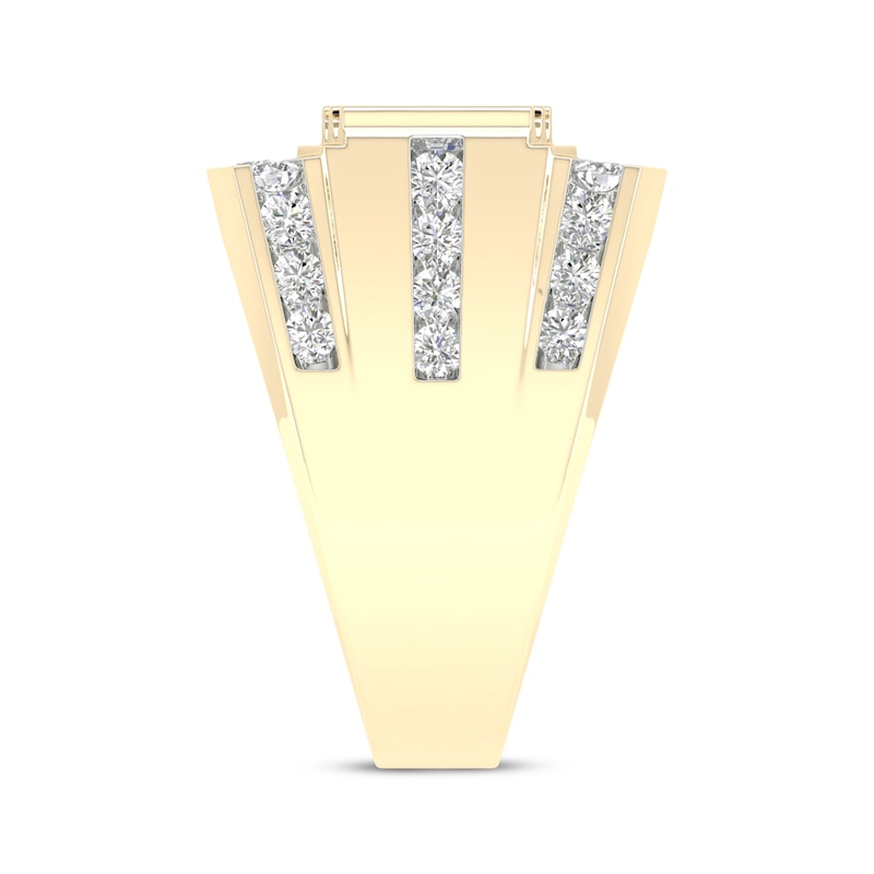 Main Image 3 of Men's Lab-Grown Diamond Five-Row Ring 2-1/2 ct tw 10K Yellow Gold