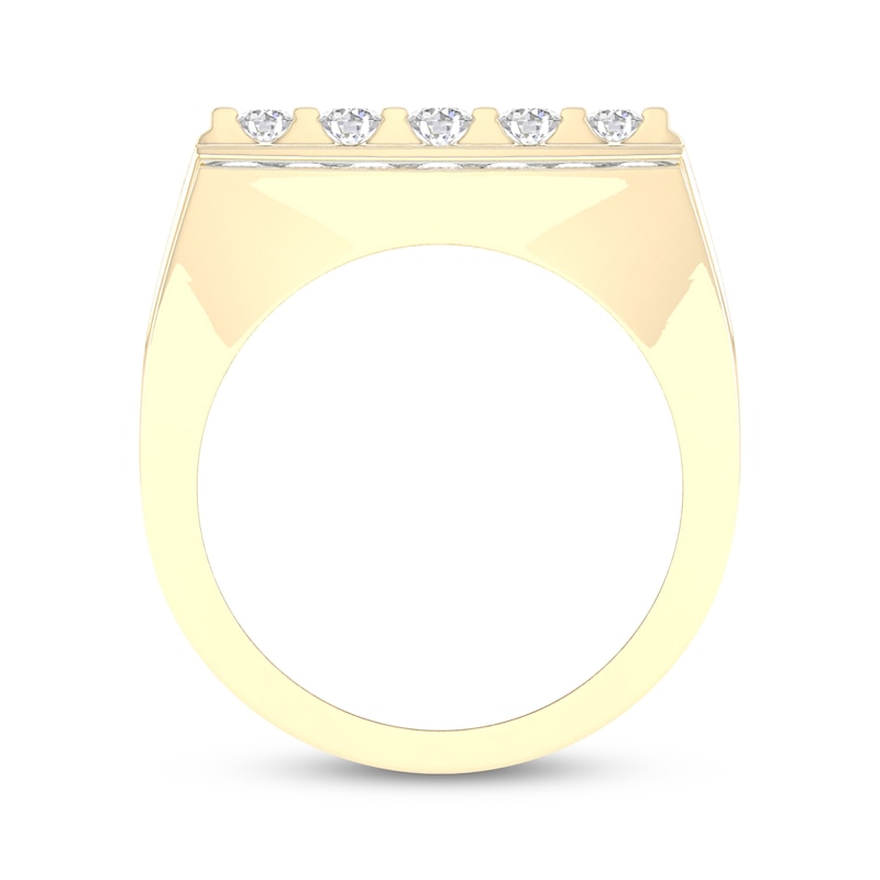 Main Image 4 of Men's Lab-Grown Diamond Five-Row Ring 2-1/2 ct tw 10K Yellow Gold