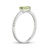 Thumbnail Image 2 of Baguette-Cut Peridot & White Lab-Created Sapphire Ring Sterling Silver