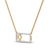 Thumbnail Image 2 of Diamond Q Initial Rectangle Necklace 1/10 ct tw 10K Yellow Gold 18&quot;