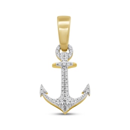 Men's Diamond Anchor Charm 1/10 ct tw 10K Yellow Gold