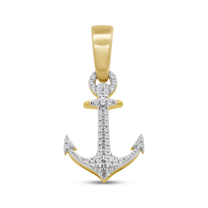 Main Image 1 of Men's Diamond Anchor Charm 1/10 ct tw 10K Yellow Gold