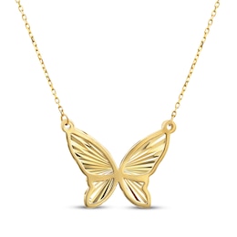 Butterfly Necklace 14K Yellow Gold 18"