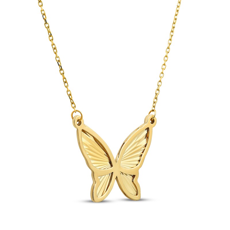 Main Image 2 of Butterfly Necklace 14K Yellow Gold 18"