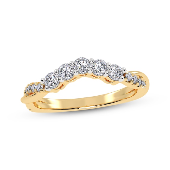 Adore Diamond Contour Twist Anniversary Ring 1/4 ct tw 14K Yellow Gold