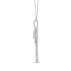 Thumbnail Image 2 of Heart-Shaped White Lab-Created Sapphire Key Necklace Sterling Silver 18"