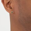 Thumbnail Image 3 of Men's Brown & White Diamond Square Stud Earrings 1/4 ct tw 10K Yellow Gold