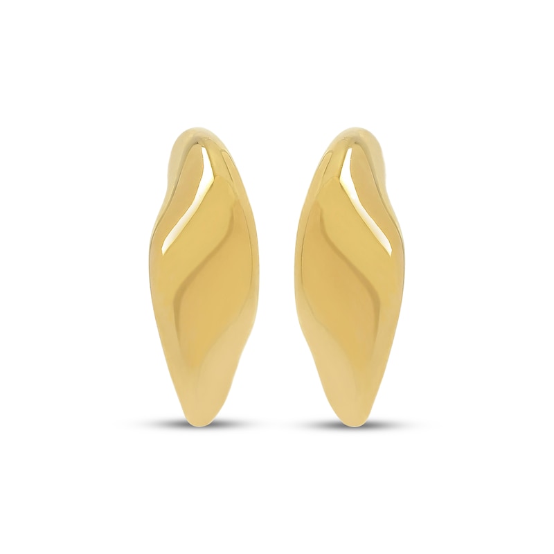 Main Image 2 of Sculpted Curve Earrings Hollow 14K Yellow Gold