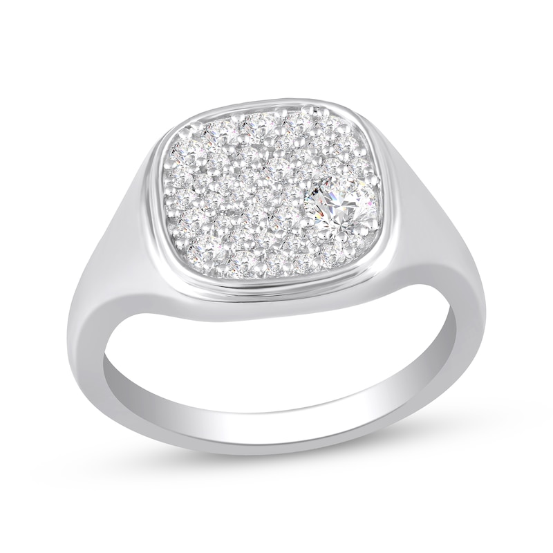 Main Image 1 of STUDIO BY KAY White Lab-Created Sapphire Cushion-Shaped Multi-Stone Ring Sterling Silver