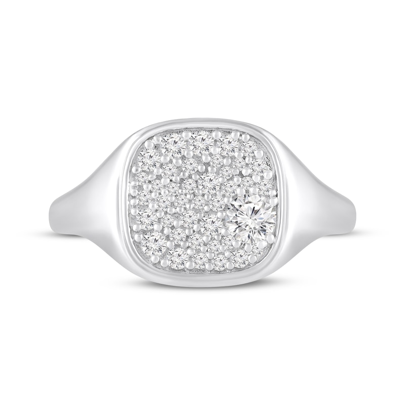 Main Image 4 of STUDIO BY KAY White Lab-Created Sapphire Cushion-Shaped Multi-Stone Ring Sterling Silver