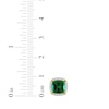 Thumbnail Image 4 of Men's Cushion-Cut Lab-Created Emerald & Diamond Stud Earrings 1/6 ct tw 10K Yellow Gold