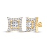 Thumbnail Image 1 of KAY Lab-Grown Diamonds Men's Concave Square Stud Earrings 3 ct tw 10K Yellow Gold