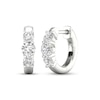 Thumbnail Image 1 of KAY Lab-Grown Diamonds Three-Stone Huggie Hoop Earrings 1 ct tw 10K White Gold