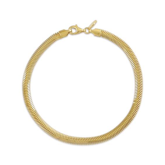 4.2mm Snake Chain Bracelet 24K Yellow Gold Vermeil Sterling Silver 7.5"
