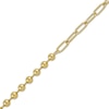 Thumbnail Image 2 of Bead & Paperclip Chain Half-and-Half Necklace 24K Yellow Gold Vermeil Sterling Silver 18"