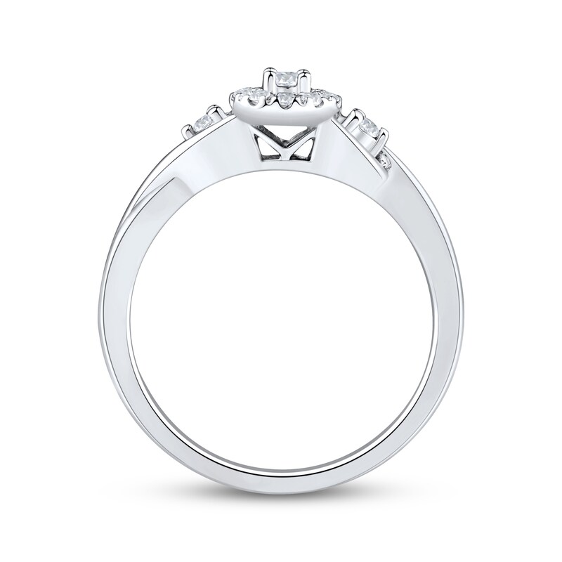 Main Image 2 of Adore Round-Cut Diamond Halo Engagement Ring 1/5 ct tw 10K White Gold