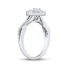 Thumbnail Image 2 of Adore Round-Cut Diamond Pear-Shaped Double Halo Engagement Ring 1/4 ct tw 10K White Gold
