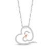 Thumbnail Image 1 of Disney Treasures Minnie Mouse Diamond Heart Necklace 1/4 ct tw Sterling Silver & 10K Rose Gold 19"