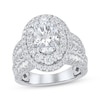 Thumbnail Image 1 of Adore Lab-Grown Diamonds Oval-Cut Double Halo Engagement Ring 5 ct tw 14K White Gold
