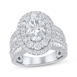 Adore Lab-Grown Diamonds Oval-Cut Double Halo Engagement Ring 5 ct tw 14K White Gold