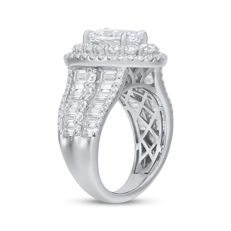 Main Image 2 of Adore Lab-Grown Diamonds Oval-Cut Double Halo Engagement Ring 5 ct tw 14K White Gold