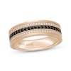 Thumbnail Image 1 of Neil Lane Men's Black & White Diamond Three-Row Wedding Band 1/2 ct tw 14K Yellow Gold