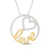 Thumbnail Image 1 of Diamond "Love" Circle Heart Necklace 1/15 ct tw Sterling Silver & 10K Yellow Gold 18"